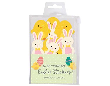 16PK BUNNYS / CHICKS EASTER BONNET DECORATIONS