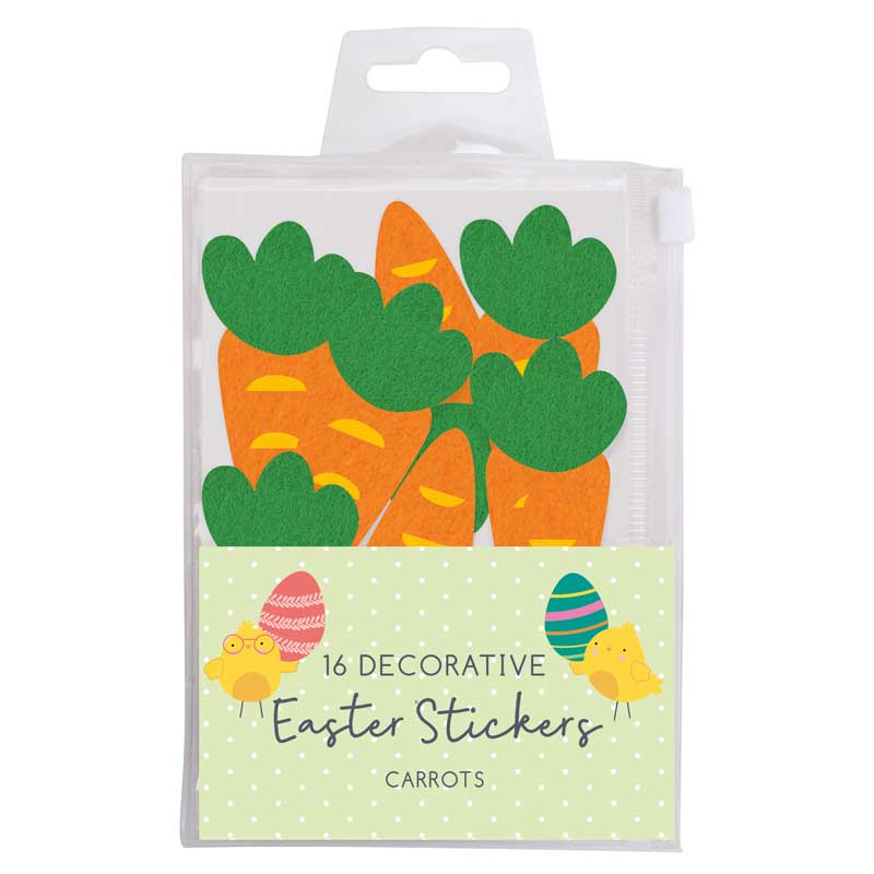 16PK FELT CARROTS EASTER BONNET DECORATIONS