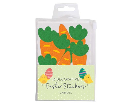 16PK FELT CARROTS EASTER BONNET DECORATIONS
