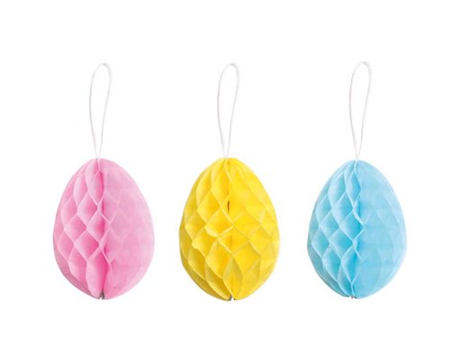 3PK EASTER PAPER EGG DECORATIONS