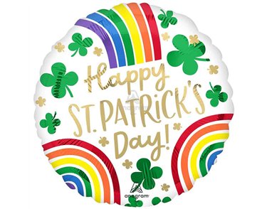 18in ST PATRICKS DAY RAINBOWS FOIL BALLOON