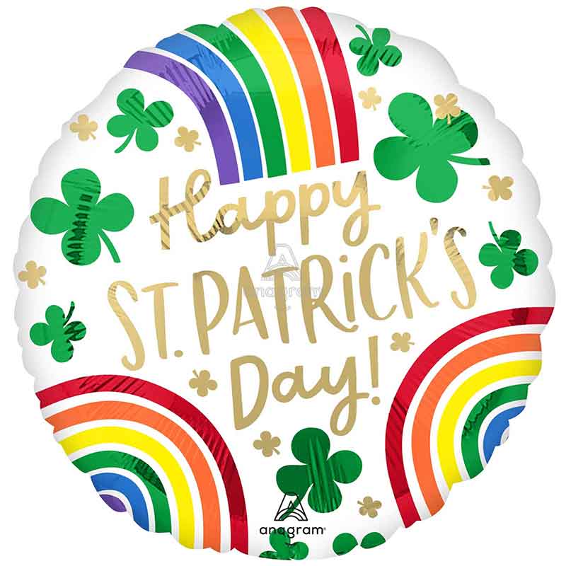 18in ST PATRICKS DAY RAINBOWS FOIL BALLOON
