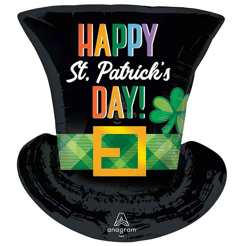 ST PATRICKS DAY TOP HAT SUPERSHAPE FOIL BALLOON