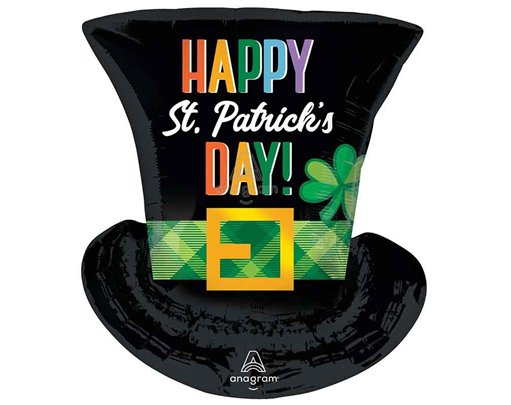 ST PATRICKS DAY TOP HAT SUPERSHAPE FOIL BALLOON