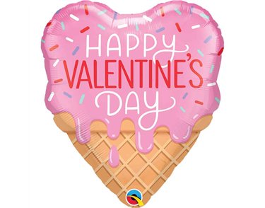 21in VALENTINE'S WAFFLE CONE FOIL BALLOON