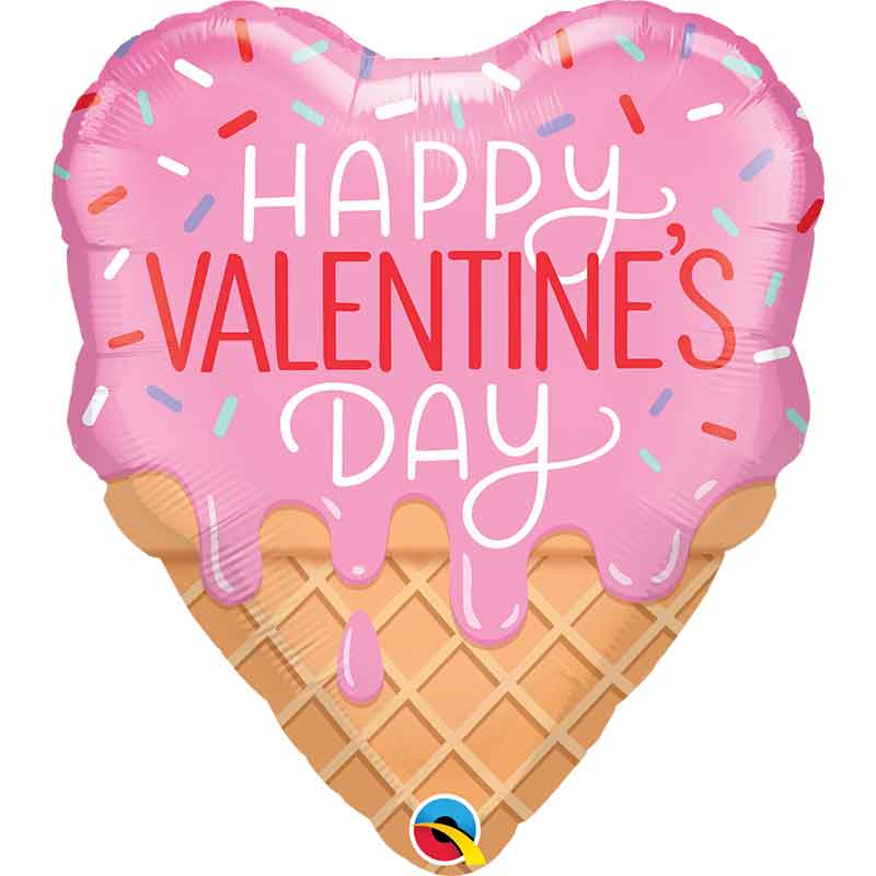 21in VALENTINE'S WAFFLE CONE FOIL BALLOON