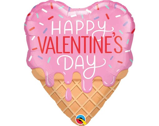 21in VALENTINE'S WAFFLE CONE FOIL BALLOON