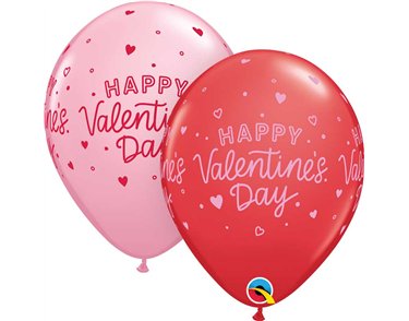 25PK 11in VALENTINE'S LITTLE HEARTS QUALATEX