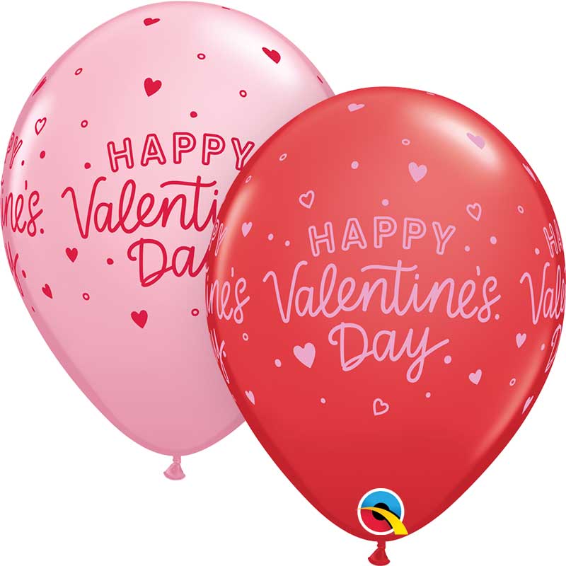 25PK 11in VALENTINE'S LITTLE HEARTS QUALATEX