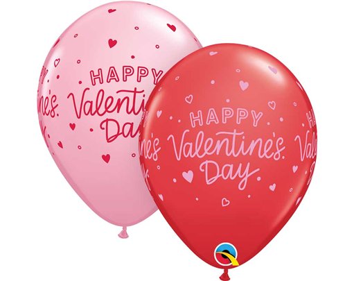 25PK 11in VALENTINE'S LITTLE HEARTS QUALATEX