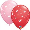 25PK 11in HEARTS & SPECKLES QUALATEX