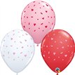 25PK 11in HEARTS & SPRINKLES QUALATEX