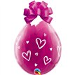 25PK 18in CLEAR HAND DRAWN HEARTS QUALATEX