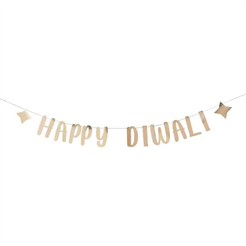 2m GOLD 'HAPPY DIWALI' BANNER