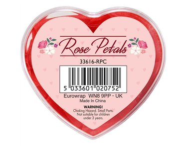 RED ROSE PETALS IN ACETATE BOX 12S