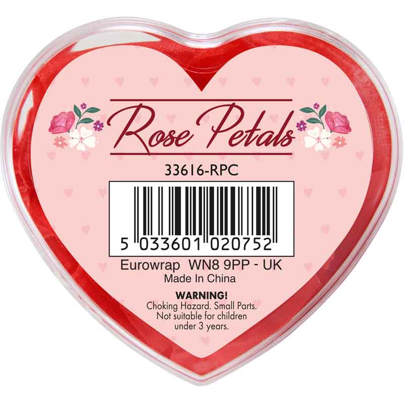 RED ROSE PETALS IN ACETATE BOX 12S