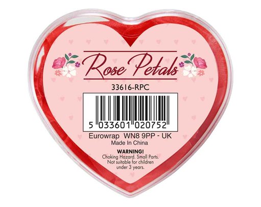 RED ROSE PETALS IN ACETATE BOX 12S