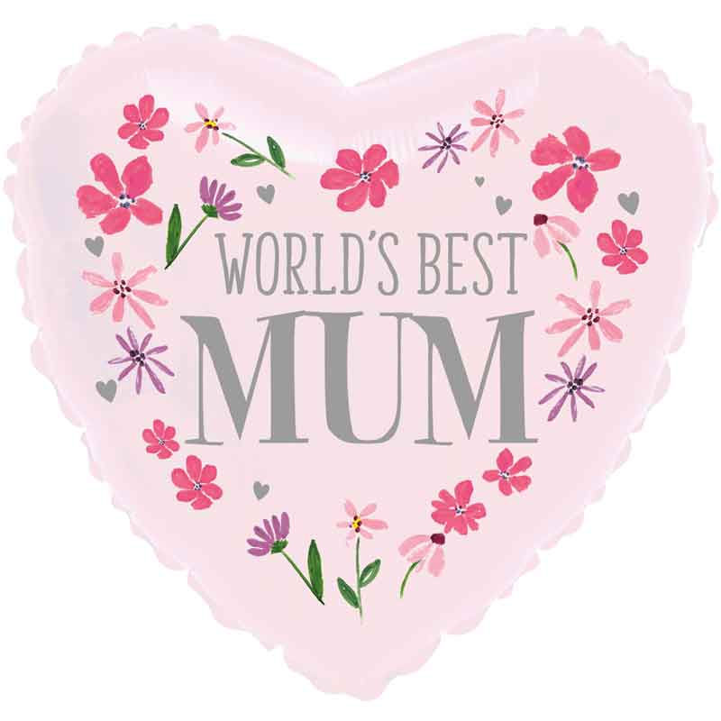 18in MOTHERS DAY HEART FOIL BALLOON