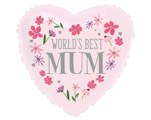 18in MOTHERS DAY HEART FOIL BALLOON