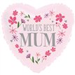 18in MOTHERS DAY HEART FOIL BALLOON