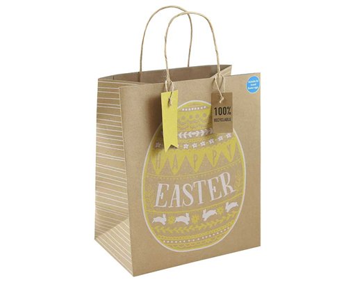 EASTER RABBITS EGG LARGE WIDE GUSSET GIFT BAG 12S