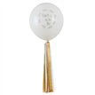 18in JUMBO 'LOVE IS IN THE AIR" LATEX BALLOON WITH TASSELS