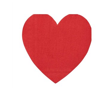 16PK HEART SHAPED PAPER NAPKINS