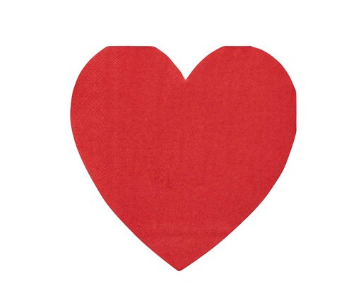 16PK HEART SHAPED PAPER NAPKINS