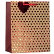 VALENTINES FOIL HEART ON KRAFT LARGE GIFT BAG 6S