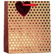 VALENTINES FOIL HEART ON KRAFT LARGE GIFT BAG 6S