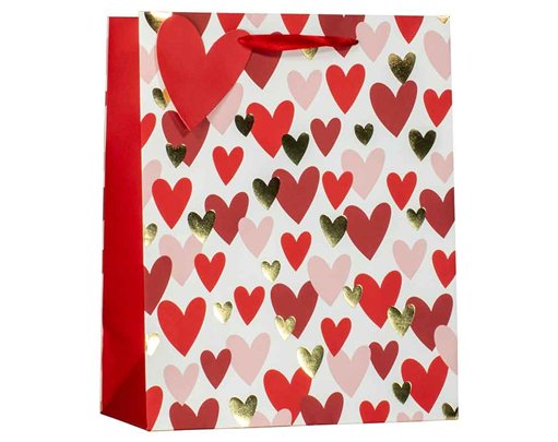 VALENTINE HEARTS LARGE GIFT BAG 6S