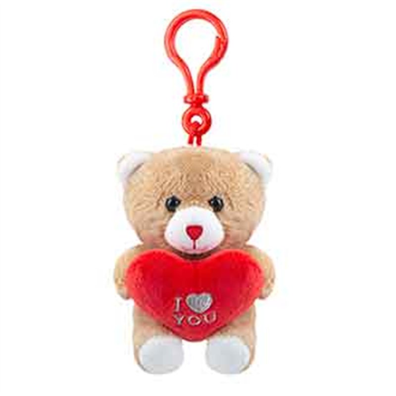 4in 2ASST CLIP-ON BEAR WITH LOVE HEART 12S