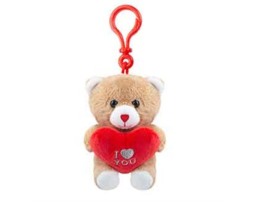 4in 2ASST CLIP-ON BEAR WITH LOVE HEART 12S