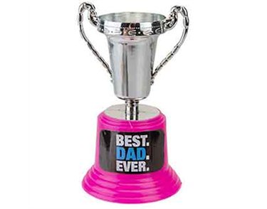 13cm BEST DAD EVER PLASTIC TROPHY IN BOX
