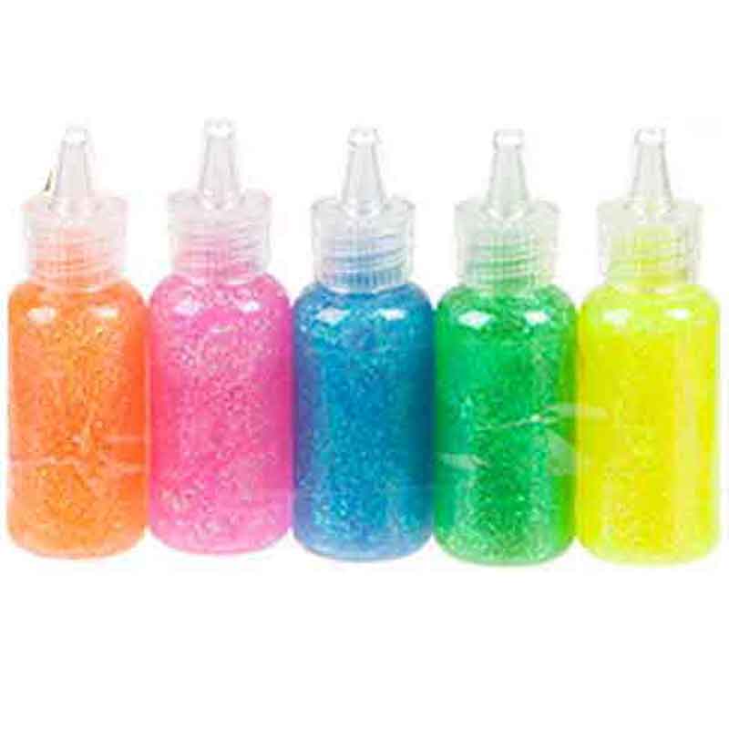5PK 20ml PASTEL GLITTER GLUE POTS