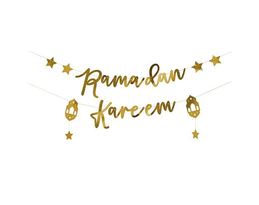 2m GOLD 'RAMADAN KAREEM' CARD BANNER