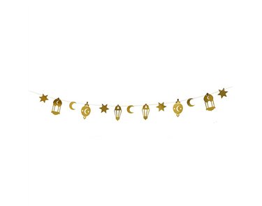 2m GOLD RAMADAN CARD GARLAND
