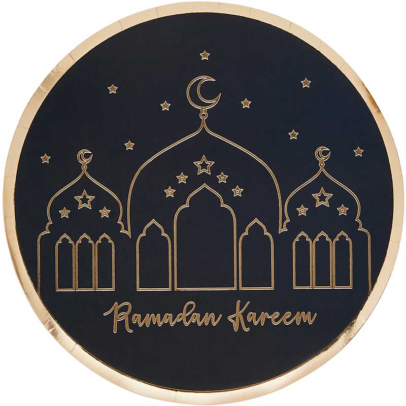 8PK 23cm RAMADAN PAPER PLATES