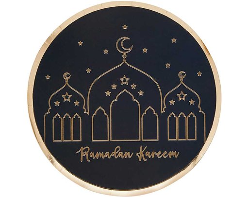 8PK 23cm RAMADAN PAPER PLATES