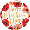 18in MOTHER'S DAY PRETTY POPPIES FOIL BALLOON