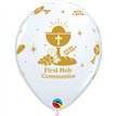 25PK 11in WHITE FIRST HOLY COMMUNION QUALATEX
