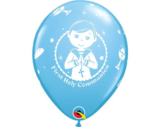6PK 11in BLUE FIRST HOLY COMMUNION QUALATEX