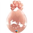 25PK 18in HOPPING BUNNIES CLEAR QUALATEX