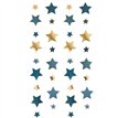 5m GOLD & TEAL TRAILING STAR HANGING DECORATION