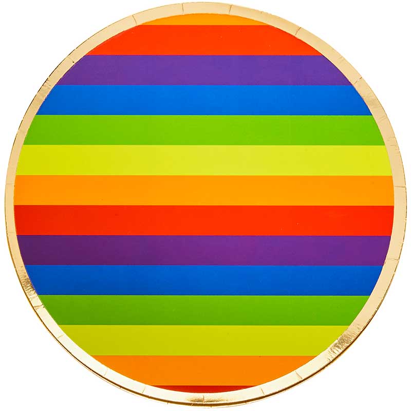 8PK RAINBOW PAPER PLATES