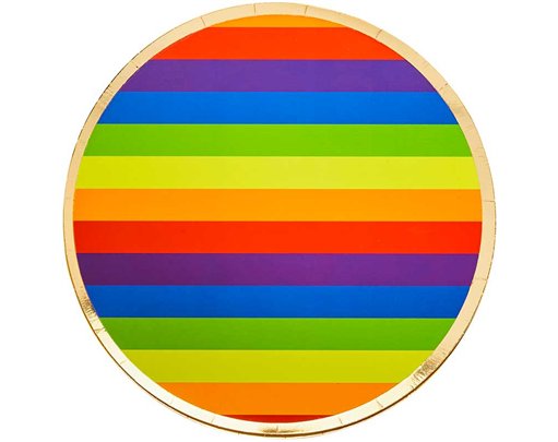 8PK RAINBOW PAPER PLATES