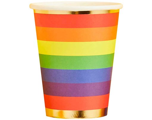 8PK RAINBOW PAPER CUPS
