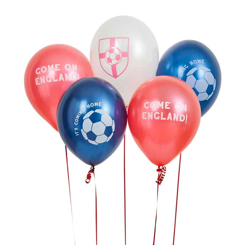 5PK 12in COME ON ENGLAND BALLOONS