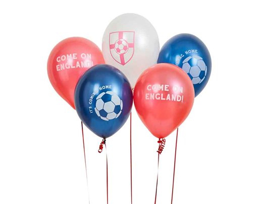 5PK 12in COME ON ENGLAND BALLOONS