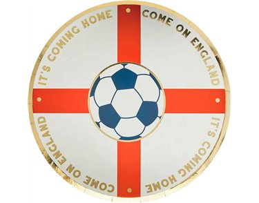 8PK COME ON ENGLAND FOILED PAPER PLATES